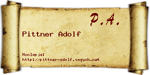Pittner Adolf névjegykártya